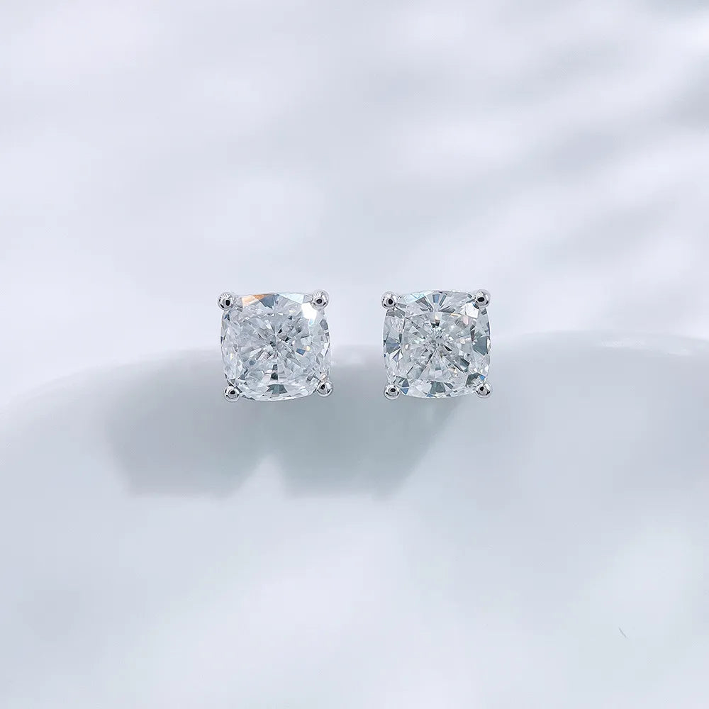 2.04 ctw Minimalist Four-Prong Princess-Cut Lab-Grown Diamond Earrings in PT950 Platinum