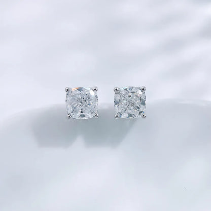 2.04 ctw Minimalist Four-Prong Princess-Cut Lab-Grown Diamond Earrings in PT950 Platinum