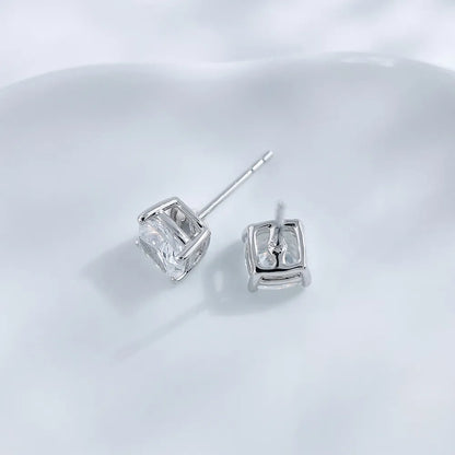 2.04 ctw Minimalist Four-Prong Princess-Cut Lab-Grown Diamond Earrings in PT950 Platinum