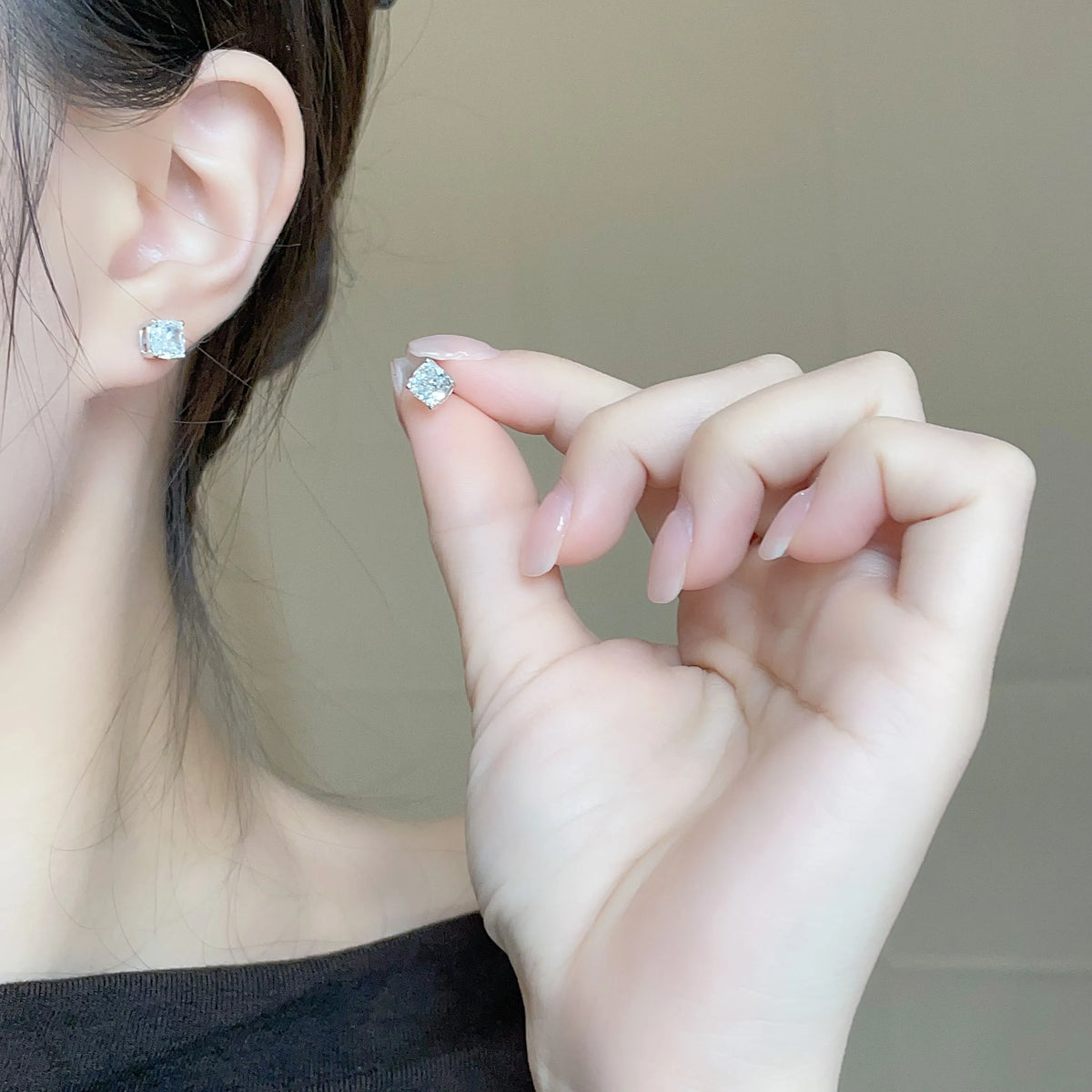 2.04 ctw Minimalist Four-Prong Princess-Cut Lab-Grown Diamond Earrings in PT950 Platinum