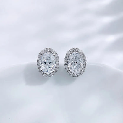 1.15 ctw Celestial Four-Prong Oval-Cut Lab-Grown Diamond Stud Earrings in PT950 Platinum
