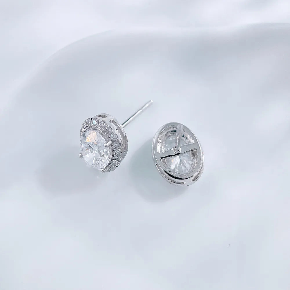 1.15 ctw Celestial Four-Prong Oval-Cut Lab-Grown Diamond Stud Earrings in PT950 Platinum