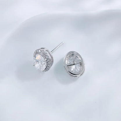 1.15 ctw Celestial Four-Prong Oval-Cut Lab-Grown Diamond Stud Earrings in PT950 Platinum