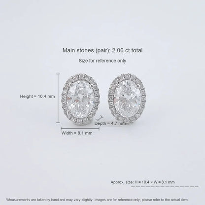 1.15 ctw Celestial Four-Prong Oval-Cut Lab-Grown Diamond Stud Earrings in PT950 Platinum