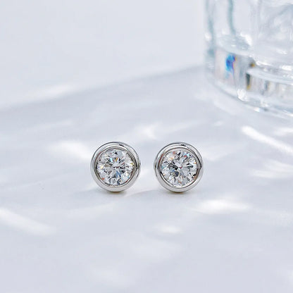 1.03 ctw Celestial Round-Cut Lab-Grown Diamond Earrings in 18K White Gold