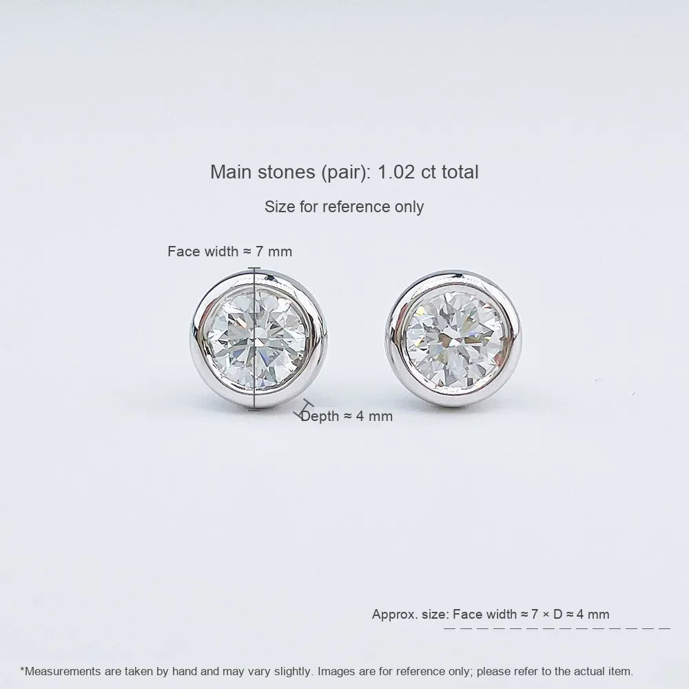 1.03 ctw Celestial Round-Cut Lab-Grown Diamond Earrings in 18K White Gold