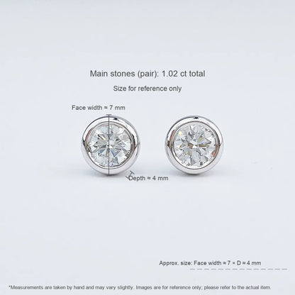 1.03 ctw Celestial Round-Cut Lab-Grown Diamond Earrings in 18K White Gold