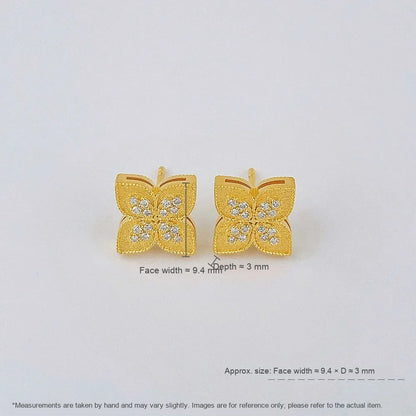 0.16 ctw Four-Leaf Clover Round-Cut Lab-Grown Diamond Stud Earrings in 925 Sterling Silver