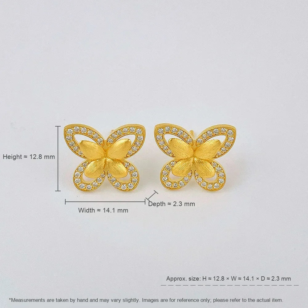 0.36 ctw Butterfly Round-Cut Lab-Grown Diamond Stud Earrings in 925 Sterling Silver