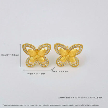 0.36 ctw Butterfly Round-Cut Lab-Grown Diamond Stud Earrings in 925 Sterling Silver