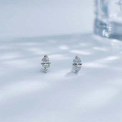 0.64 ctw Celestial Marquise-Cut Lab-Grown Diamond Stud Earrings in 18K White Gold