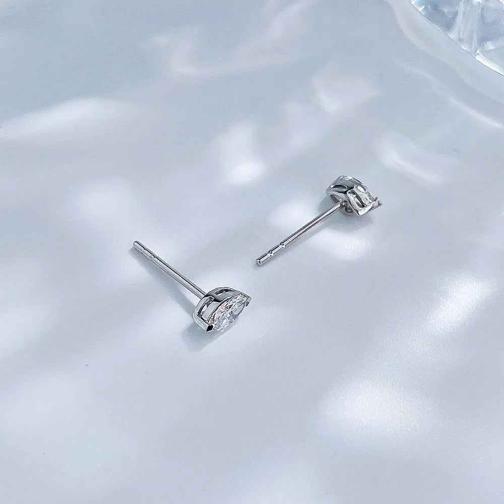 0.64 ctw Celestial Marquise-Cut Lab-Grown Diamond Stud Earrings in 18K White Gold