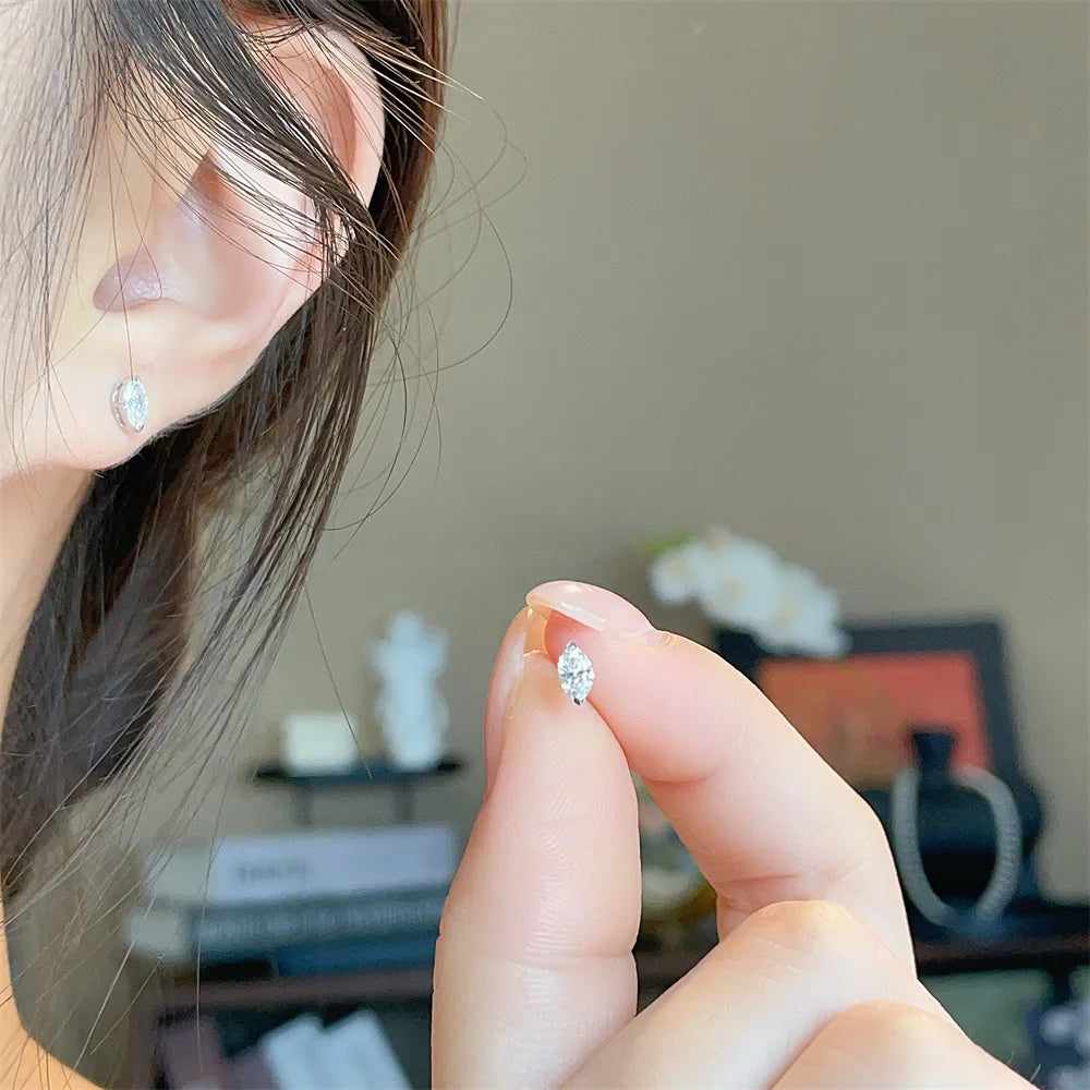 0.64 ctw Celestial Marquise-Cut Lab-Grown Diamond Stud Earrings in 18K White Gold
