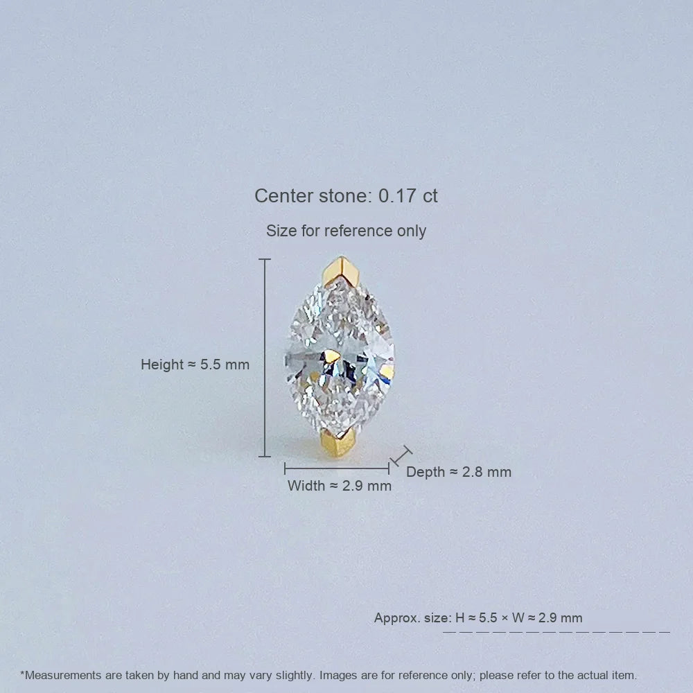0.14 ctw Celestial Marquise-Cut Lab-Grown Diamond Earrings in 18K Yellow Gold