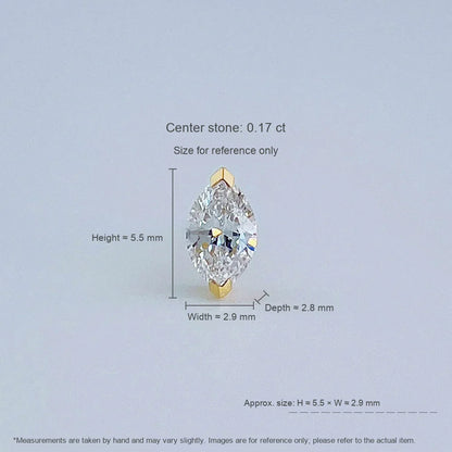 0.14 ctw Celestial Marquise-Cut Lab-Grown Diamond Earrings in 18K Yellow Gold