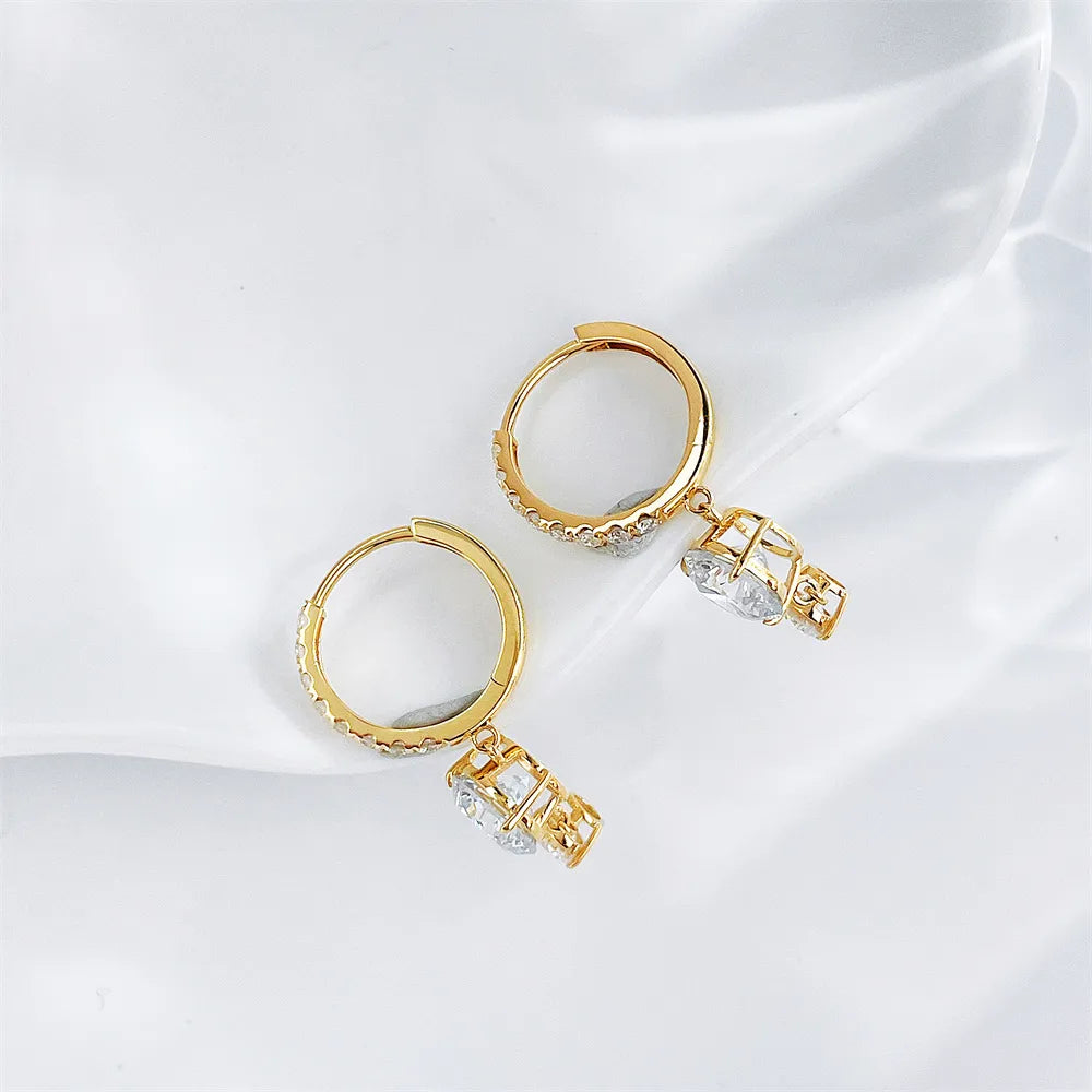 1.42 ctw Celestial Three-Prong Round-Cut Lab-Grown Diamond Earrings in 18K Yellow Gold