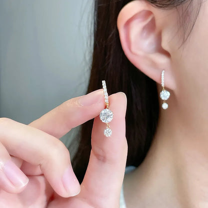 1.42 ctw Celestial Three-Prong Round-Cut Lab-Grown Diamond Earrings in 18K Yellow Gold