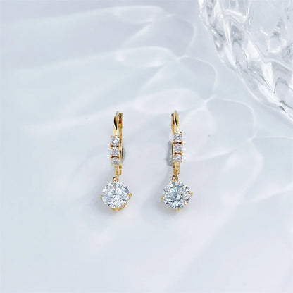 1 ctw Celestial Four-Prong Round-Cut Lab-Grown Diamond Earrings in 18K Yellow Gold