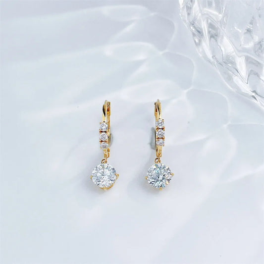 1 ctw Celestial Four-Prong Round-Cut Lab-Grown Diamond Earrings in 18K Yellow Gold