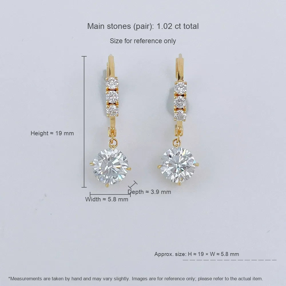 1 ctw Celestial Four-Prong Round-Cut Lab-Grown Diamond Earrings in 18K Yellow Gold