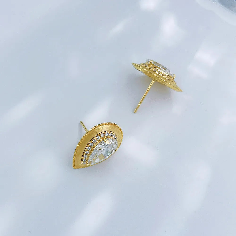 2.2 ctw Celestial Pear-Cut Lab-Grown Diamond Drop Earrings in 18K Yellow Gold