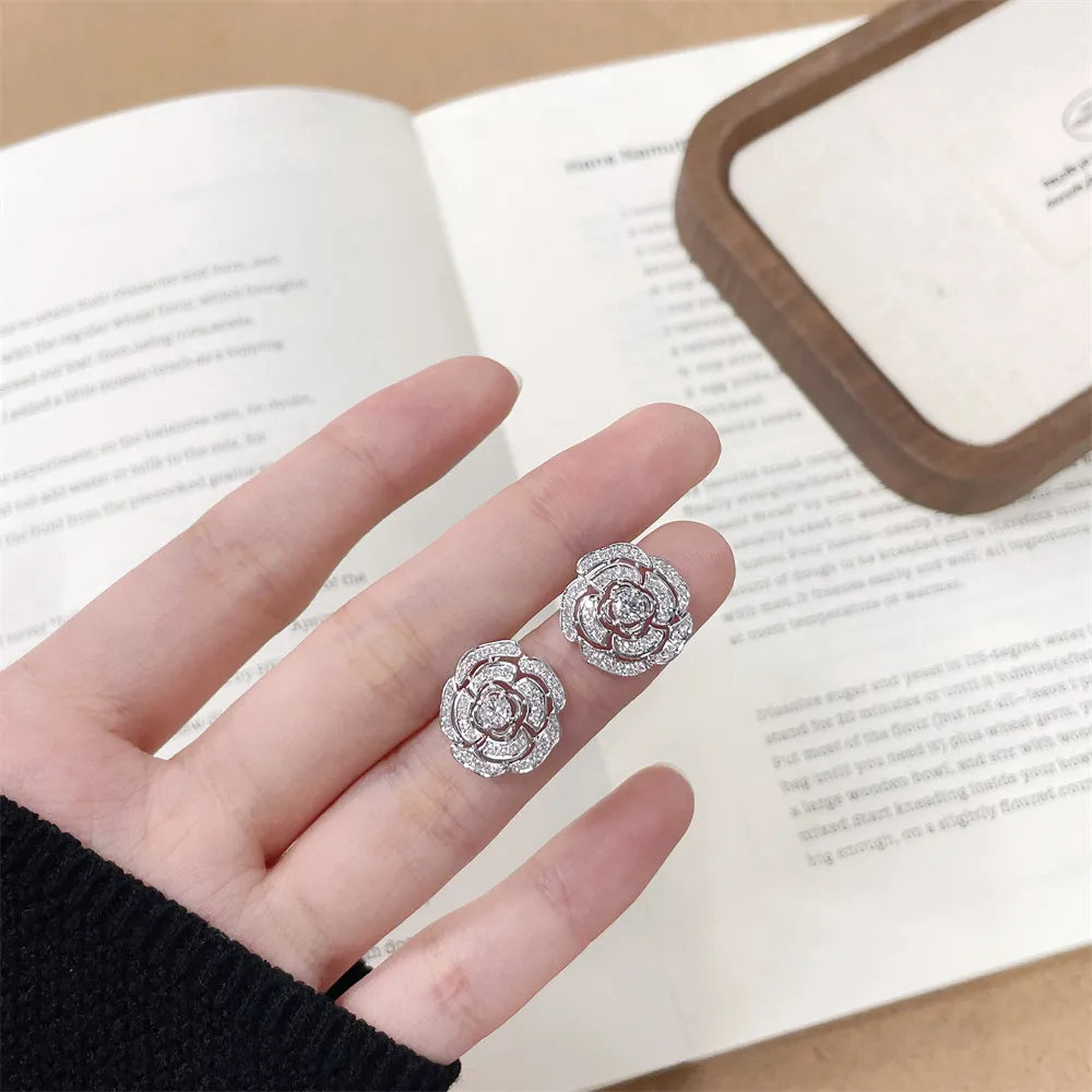 0.37 ctw Statement Round-Cut Lab-Grown Diamond Earrings in 18K White Gold