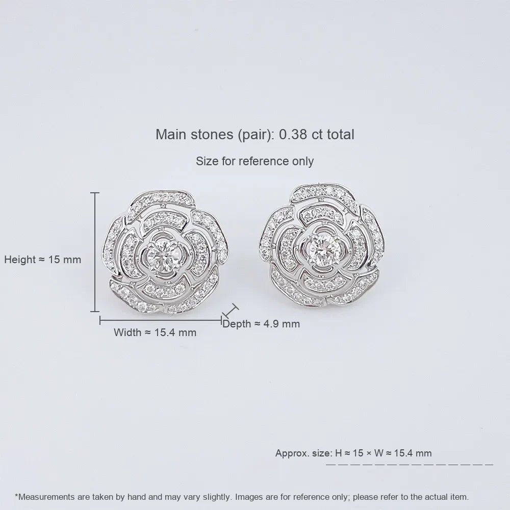 0.37 ctw Statement Round-Cut Lab-Grown Diamond Earrings in 18K White Gold