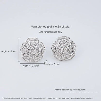 0.37 ctw Statement Round-Cut Lab-Grown Diamond Earrings in 18K White Gold