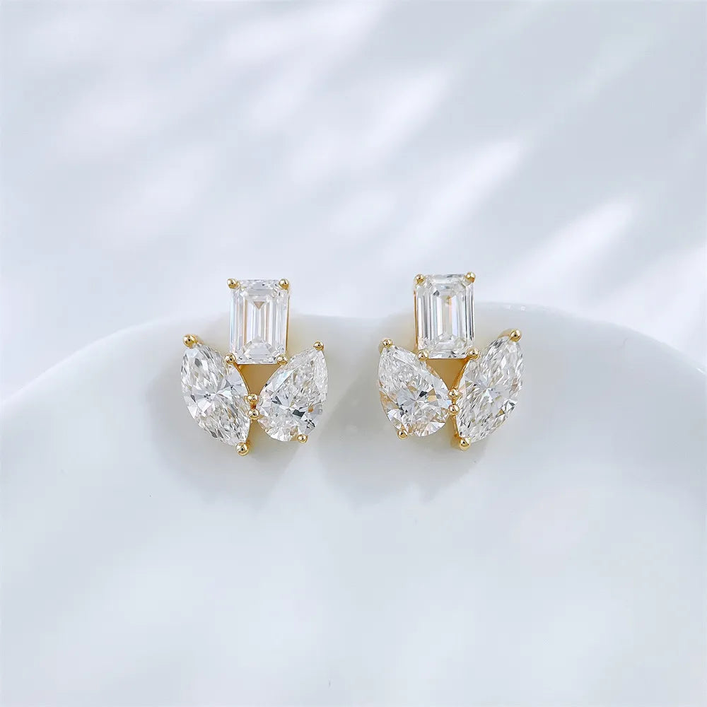 3.28 ctw Celestial Emerald-Cut Lab-Grown Diamond Earrings in 18K Yellow Gold