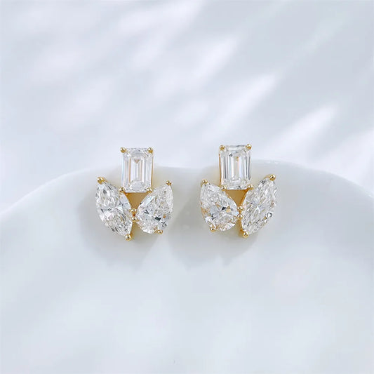 3.28 ctw Celestial Emerald-Cut Lab-Grown Diamond Earrings in 18K Yellow Gold