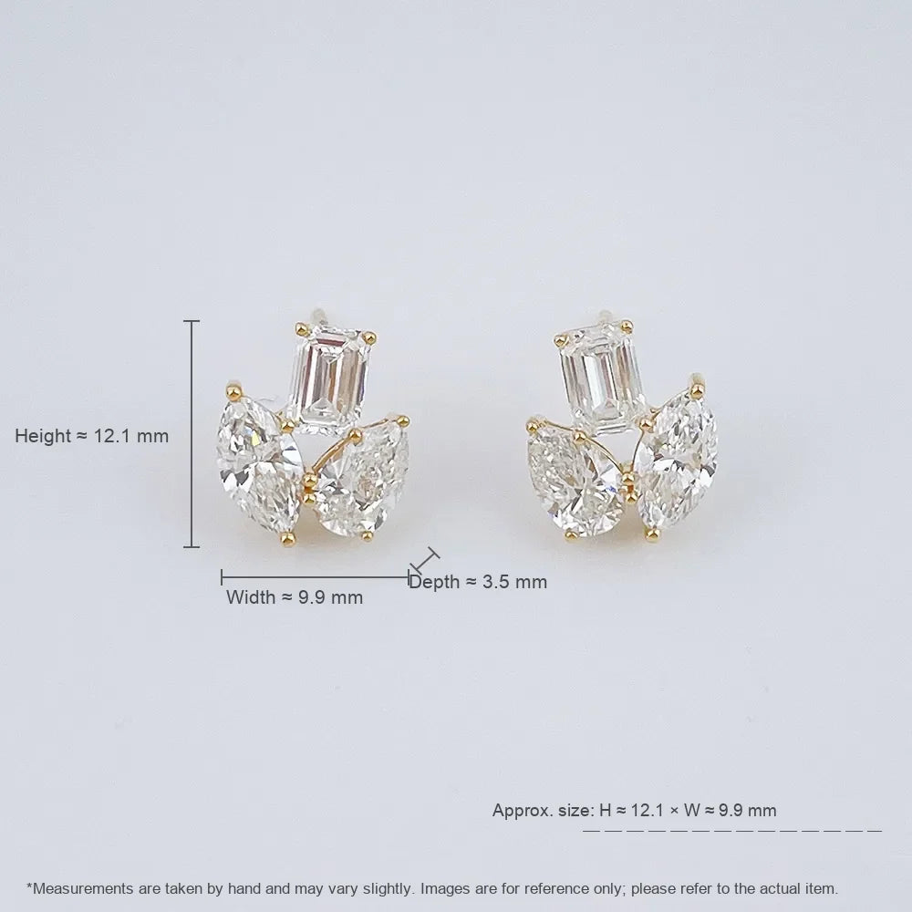 3.28 ctw Celestial Emerald-Cut Lab-Grown Diamond Earrings in 18K Yellow Gold
