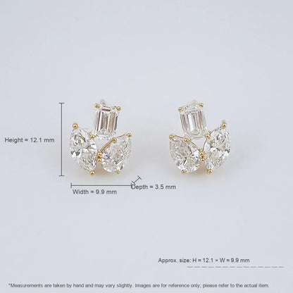 3.28 ctw Celestial Emerald-Cut Lab-Grown Diamond Earrings in 18K Yellow Gold