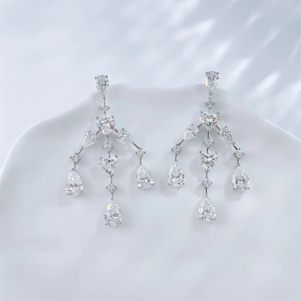 6.97 ctw Vintage Mixed-Cut Lab-Grown Diamond Stud Earrings in 18K White Gold