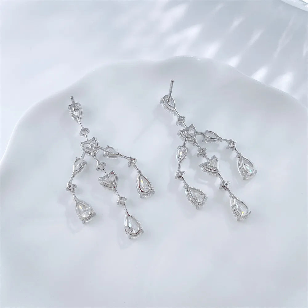 6.97 ctw Vintage Mixed-Cut Lab-Grown Diamond Stud Earrings in 18K White Gold