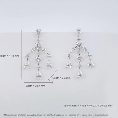 6.97 ctw Vintage Mixed-Cut Lab-Grown Diamond Stud Earrings in 18K White Gold