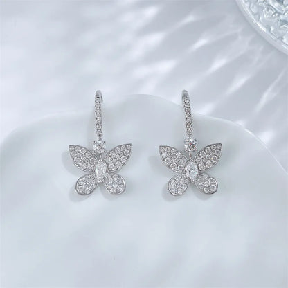 0.22 ctw Butterfly Round-Cut Lab-Grown Diamond Earrings in 18K White Gold