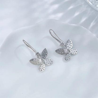 0.22 ctw Butterfly Round-Cut Lab-Grown Diamond Earrings in 18K White Gold