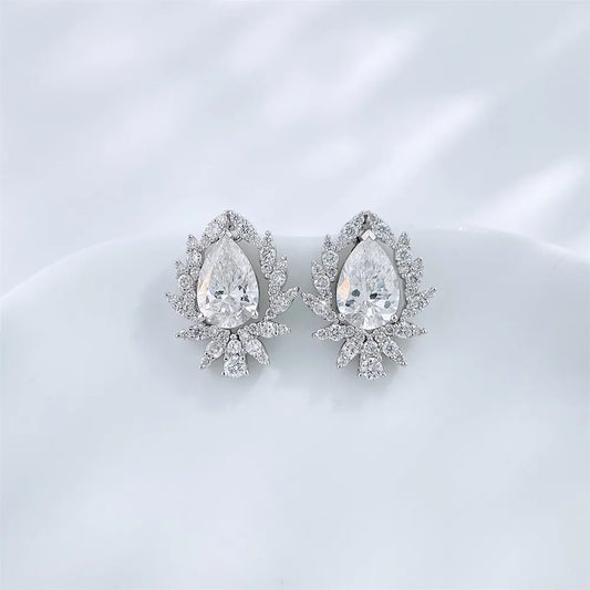 1.05 ctw Pear-Cut Lab-Grown Diamond Stud Earrings in 18K White Gold