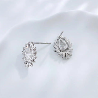 1.05 ctw Pear-Cut Lab-Grown Diamond Stud Earrings in 18K White Gold