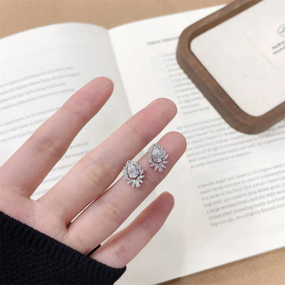 1.05 ctw Pear-Cut Lab-Grown Diamond Stud Earrings in 18K White Gold