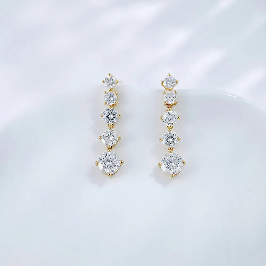 0.67 ctw Round-Cut Lab-Grown Diamond Earrings in 18K Yellow Gold
