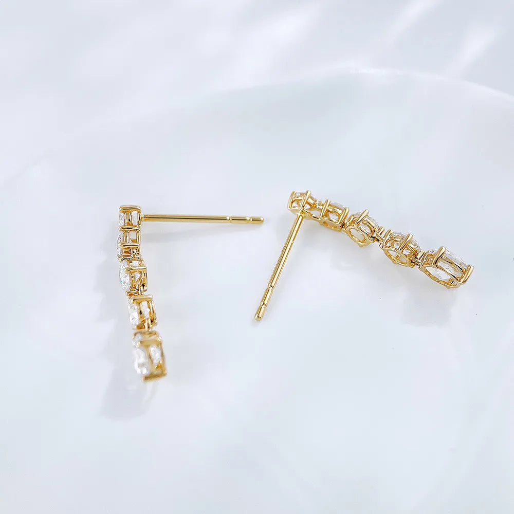 0.67 ctw Round-Cut Lab-Grown Diamond Earrings in 18K Yellow Gold
