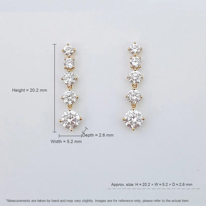 0.67 ctw Round-Cut Lab-Grown Diamond Earrings in 18K Yellow Gold