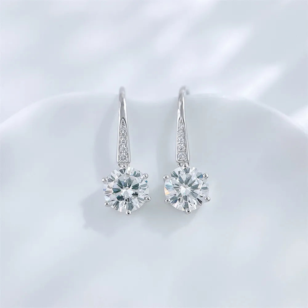 2.1 ctw Celestial Six-Prong Round-Cut Lab-Grown Diamond Earrings in 18K White Gold
