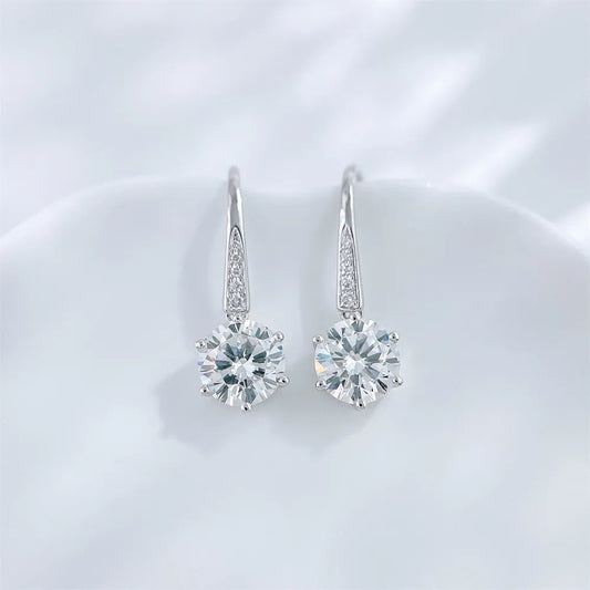 2.1 ctw Celestial Six-Prong Round-Cut Lab-Grown Diamond Earrings in 18K White Gold