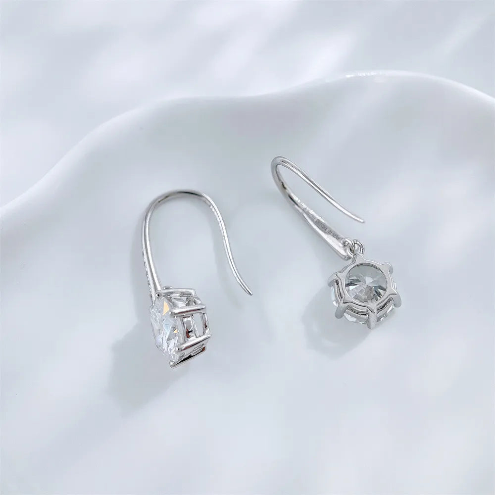 2.1 ctw Celestial Six-Prong Round-Cut Lab-Grown Diamond Earrings in 18K White Gold