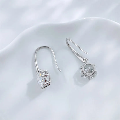 2.1 ctw Celestial Six-Prong Round-Cut Lab-Grown Diamond Earrings in 18K White Gold