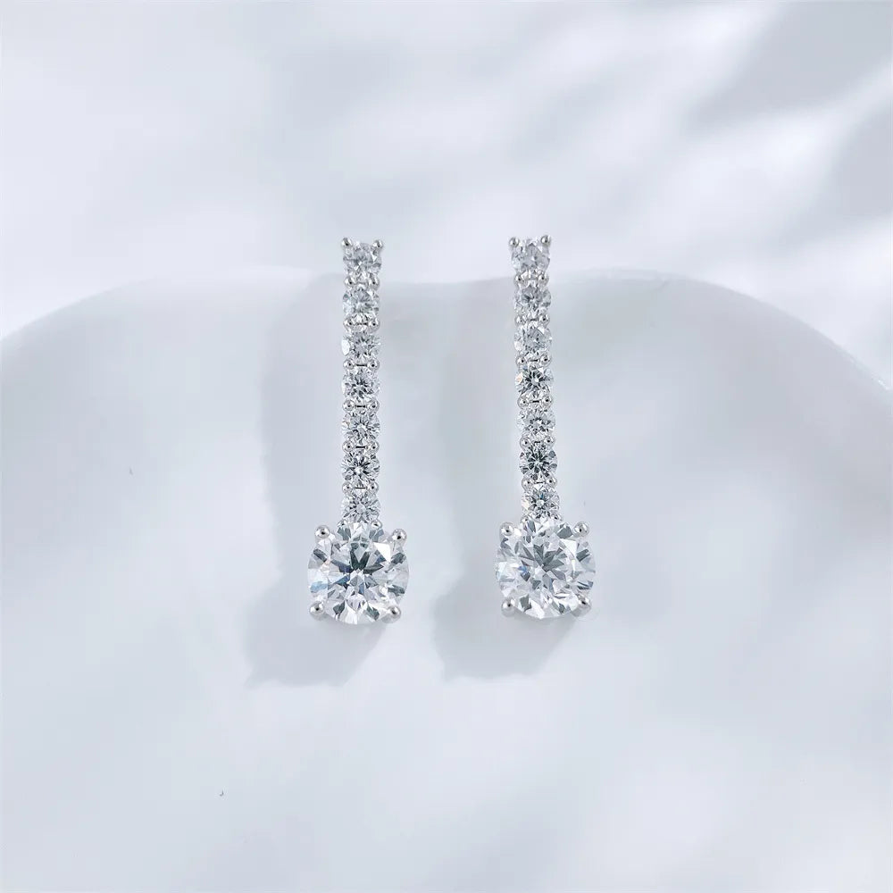 1.03 ctw Round-Cut Lab-Grown Diamond Earrings in 18K White Gold