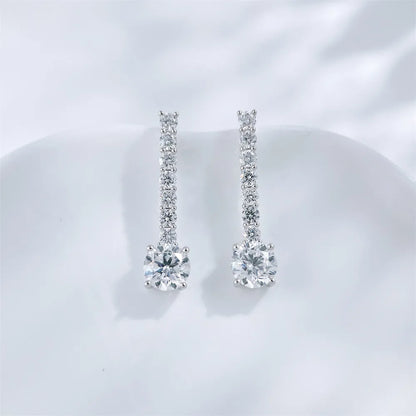 1.03 ctw Round-Cut Lab-Grown Diamond Earrings in 18K White Gold