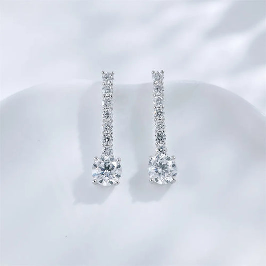 1.03 ctw Round-Cut Lab-Grown Diamond Earrings in 18K White Gold